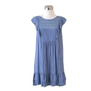 Free People shortcake blue swiss dot mini dress women's size Medium